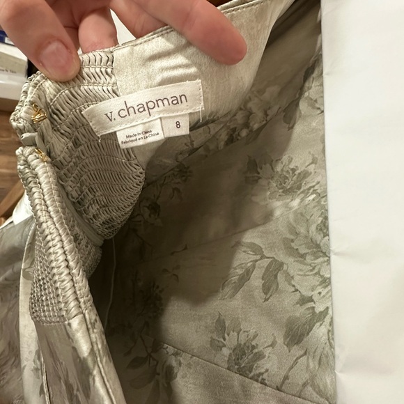 V. Chapman June Strapless Dress in Tapestry Green Floral 8 - Picture 6 of 7